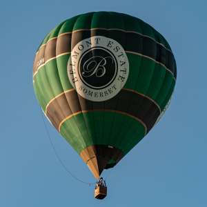Belmont hot air balloon G-CLHV, a Cameron Z-105, seen at Leigh Woods, North Somerset, United Kingdom on 7 August 2026. Photograph by Dave