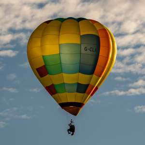 G-CLKC hot air balloon, a Cameron O-31, seen at Arrow, Warwickshire, United Kingdom on 29 May 2026. Photograph by Dave