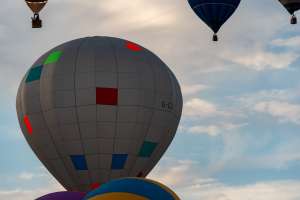 G-CLLS hot air balloon, a Wilkinson TJ Sackville Lavoie 56, seen at Northampton, West Northamptonshire, United Kingdom on 16 August 2026. Photograph by Dave