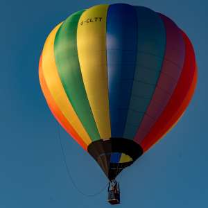 G-CLTT hot air balloon, a Cameron SPORT-70, seen at Leigh Woods, North Somerset, United Kingdom on 7 August 2026. Photograph by Dave