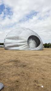 Vista hot air balloon G-CLUY, an Ultramagic M-145, seen at Northampton, West Northamptonshire, United Kingdom on 16 August 2026. Photograph by Dave
