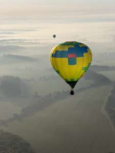 G-CLVX hot air balloon, a Cameron SPORT-70, seen at Upper Denford, West Berkshire, United Kingdom on 2 May 2026. Photograph by brad-ox