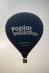Poplar Insulation hot air balloon G-CLZI, a Cameron Z-133, seen at Arrow, Warwickshire, United Kingdom on 31 May 2025. Photograph by Dave