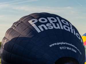 Poplar Insulation hot air balloon G-CLZI, a Cameron Z-133, seen at Arrow, Warwickshire, United Kingdom on 30 May 2026. Photograph by Dave