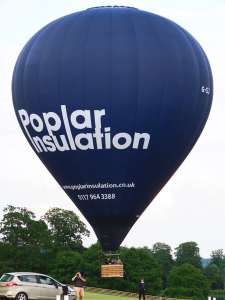 Poplar Insulation hot air balloon G-CLZI, a Cameron Z-133, added to the archive 7 September 2026. Photograph by G Bann