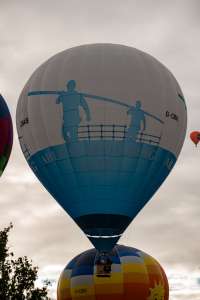 Able Scaffolding hot air balloon G-CMAB, an Ultramagic M-90 (bath), seen at Horningsham, Wiltshire, United Kingdom on 11 September 2026. Photograph by Dave