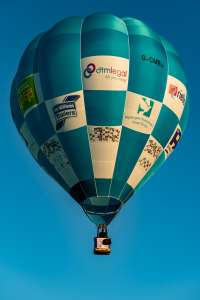 G-CMBJ hot air balloon, an Ultramagic H-77. Photograph by Dave