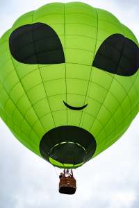 Alien hot air balloon G-CMLH, a Diamond P-90L. Photograph by Dave