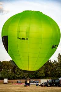 Alien hot air balloon G-CMLH, a Diamond P-90L, seen at Telford, Telford and Wrekin, United Kingdom on 24 August 2025. Photograph by Dave