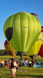 Alien hot air balloon G-CMLH, a Diamond P-90L, seen at Arrow, Warwickshire, United Kingdom on 29 May 2026. Photograph by Dave