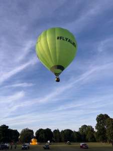 Alien hot air balloon G-CMLH, a Diamond P-90L, seen at Knowle, Bristol, United Kingdom on 27 June 2026. Photograph by R0nN1e