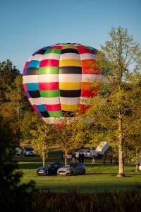 G-CMMS hot air balloon, a Kubicek Factory S.R.O. BB22E, seen at Horningsham, Wiltshire, United Kingdom on 12 September 2026. Photograph by Dave