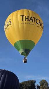 Thatchers hot air balloon G-CMTW, a Cameron Z-210. Photograph by Dave