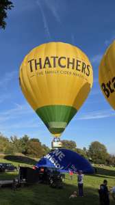 G-CMTW hot air balloon, a Cameron Z-210, seen on 4 October 2026. Photograph by Dave