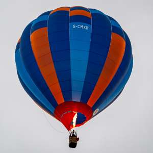 G-CMXR hot air balloon, a Cameron SPORT-80, seen at Corsley Heath, Wiltshire, United Kingdom on 14 September 2025. Photograph by Dave
