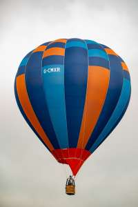 G-CMXR hot air balloon, a Cameron SPORT-80, seen at Arrow, Warwickshire, United Kingdom on 31 May 2025. Photograph by Dave