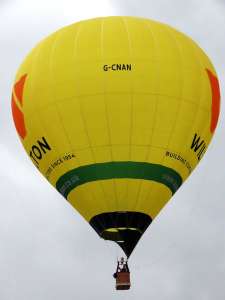 Wilton hot air balloon G-CNAN, a Cameron Z-105, added to the archive 7 September 2026. Photograph by G Bann