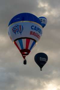 G-CNBB hot air balloon, a Cameron TR-70, seen at Leigh Woods, North Somerset, United Kingdom on 9 August 2026. Photograph by Dave