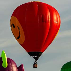 Smile hot air balloon G-CNBG, a Balony Kubicek SPOL. S R.O. BB30E. Photograph by Dave
