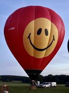 Smile hot air balloon G-CNBG, a Balony Kubicek SPOL. S R.O. BB30E, added to the archive 7 September 2026. Photograph by G Bann