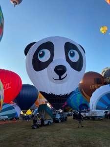 Panda hot air balloon G-CNBP, a Diamond S-77 (animals), added to the archive 12 September 2026. Photograph by Cera168_