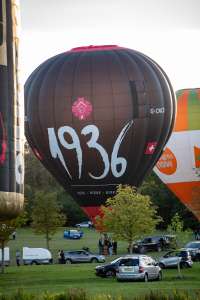 1936 Beer hot air balloon G-CNCD, a Cameron Z-105, seen at Horningsham, Wiltshire, United Kingdom on 11 September 2026. Photograph by Dave