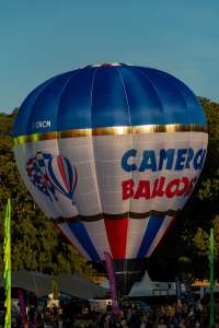 G-CNCM hot air balloon, a Cameron SPORT-90, seen at Leigh Woods, North Somerset, United Kingdom on 7 August 2026. Photograph by Dave
