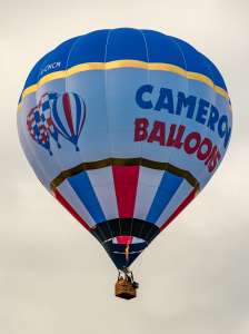 G-CNCM hot air balloon, a Cameron SPORT-90, seen at Horningsham, Wiltshire, United Kingdom on 11 September 2026. Photograph by Dave