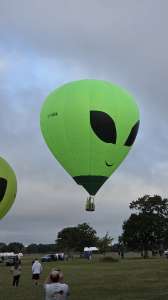 Alien hot air balloon G-CNDA, a Kubicek Factory S.R.O. BB22E. Photograph by Dave