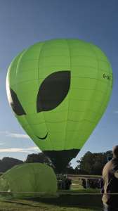 G-CNDA hot air balloon, a Kubicek Factory S.R.O. BB22E, seen at Horningsham, Wiltshire, United Kingdom on 12 September 2026. Photograph by Dave