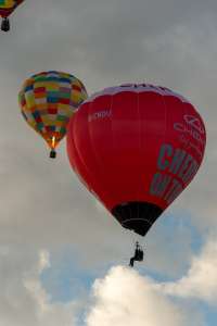 Chery hot air balloon G-CNDU, a Cameron Z-31, seen at Leigh Woods, North Somerset, United Kingdom on 9 August 2026. Photograph by Dave