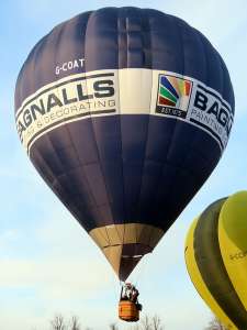 Bagnalls hot air balloon G-COAT, a Cameron Z-90, added to the archive 7 September 2026. Photograph by G Bann