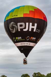 G-CPJH hot air balloon, a Cameron Z-105, seen at Northampton, West Northamptonshire, United Kingdom on 16 August 2026. Photograph by Dave