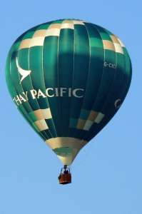 Cathay Pacific hot air balloon G-CXCX, a Cameron N-90, added to the archive 7 September 2026. Photograph by Fay Shepherd