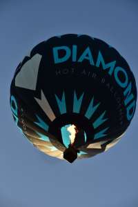 G-DBOI hot air balloon, a Diamond S-77, seen at Oswestry, Shropshire, United Kingdom on 23 August 2026. Photograph by Dave