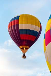 G-DKBA hot air balloon, a Dolgoprudnenskogo Design Bureau OF Automation Dkba AT 0301-0, seen at Northampton, West Northamptonshire, United Kingdom on 16 August 2026. Photograph by Dave
