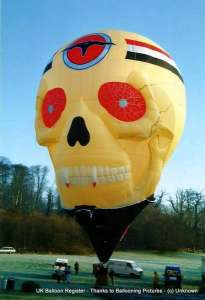 G-DRAC hot air balloon, a Cameron Dracula Skull. Photograph by Ballooning Media
