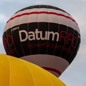 G-DRPO hot air balloon, a Cameron Z-105, seen at Leigh Woods, North Somerset, United Kingdom on 9 August 2015. Photograph by Dave