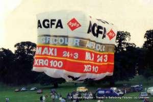 G-DXRG hot air balloon, a Cameron AGFA-105, added to the archive 7 September 2026. Photograph by Ballooning Pictures