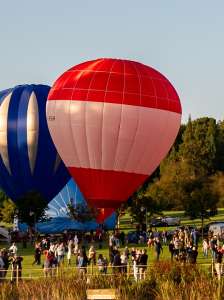 G-EHEH hot air balloon, a Lindstrand Technologies LTL Series 1-90, seen at Horningsham, Wiltshire, United Kingdom on 14 September 2019. Photograph by Dave