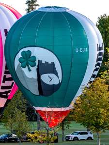 G-EJIT hot air balloon, a Diamond P-60, seen at Horningsham, Wiltshire, United Kingdom on 11 September 2026. Photograph by Dave