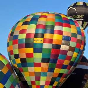 G-ELMR hot air balloon, a Balony Kubicek SPOL. S R.O. BB85Z, seen at Leigh Woods, North Somerset, United Kingdom on 7 August 2026. Photograph by Dave