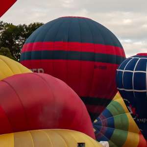 Sapper hot air balloon G-ENGR, a Head AX8-105, seen at Leigh Woods, North Somerset, United Kingdom on 9 August 2015. Photograph by Dave