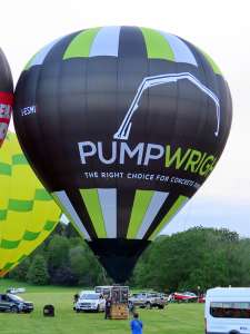 Pumpwright hot air balloon G-ESMI, a Cameron Z-90, added to the archive 7 September 2026. Photograph by G Bann