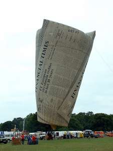 G-ETFT hot air balloon, a Thunder AND Colt Colt Financial Times. Photograph by Balloon Spotters Archive
