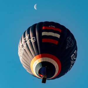 G-FABX hot air balloon, an Ultramagic N-210, seen at Leigh Woods, North Somerset, United Kingdom on 7 August 2026. Photograph by Dave