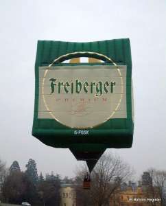 G-FGSK hot air balloon, a Cameron Beer CRATE-120. Photograph by Cameron Balloons