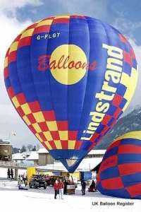 G-FLGT hot air balloon, a Lindstrand Balloons LBL 105A. Photograph by Swedish Balloon Federation Website