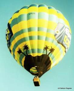 G-FLYE hot air balloon, a Cameron A-210. Photograph by Mel Kirby