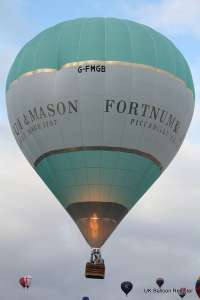 G-FMGB hot air balloon, a Cameron Z-90, added to the archive 7 September 2026. Photograph by Balloon Spotters Archive